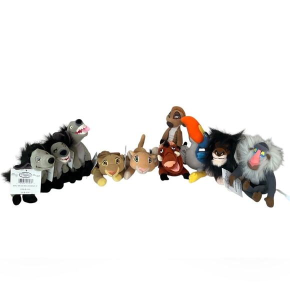 Lion King Vintage Disney Store 12 Mini Beanie Babies Plush Toys Set - Picture 2 of 11